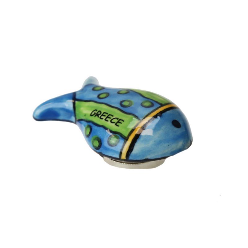 Μαγνητάκι κεραμικό Ψάρι 5x3,5εκ.- Ρίγες
