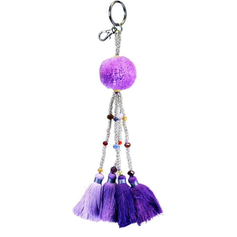 Pompom keyring long