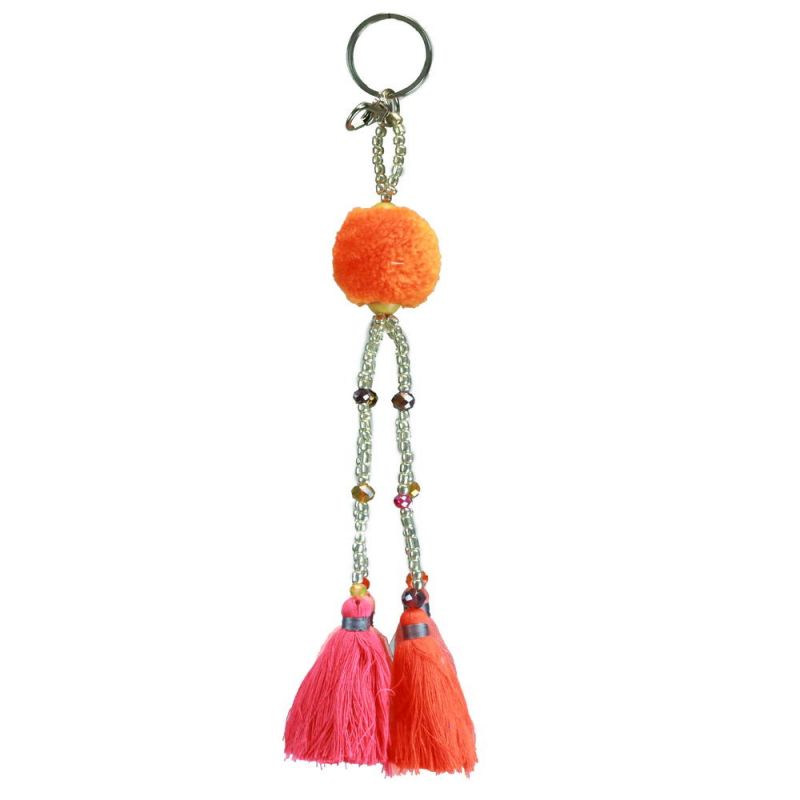 Pompom keyring long