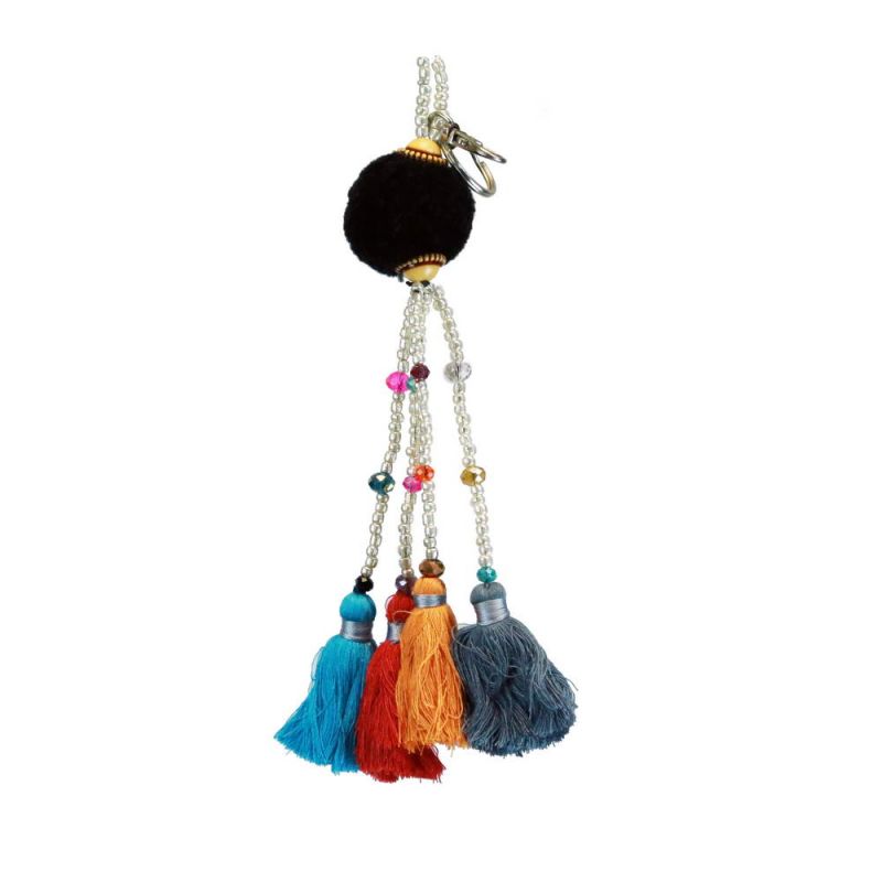 Pompom keyring long