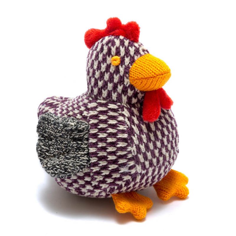 Mini Knitted Chirpy Hen rattle