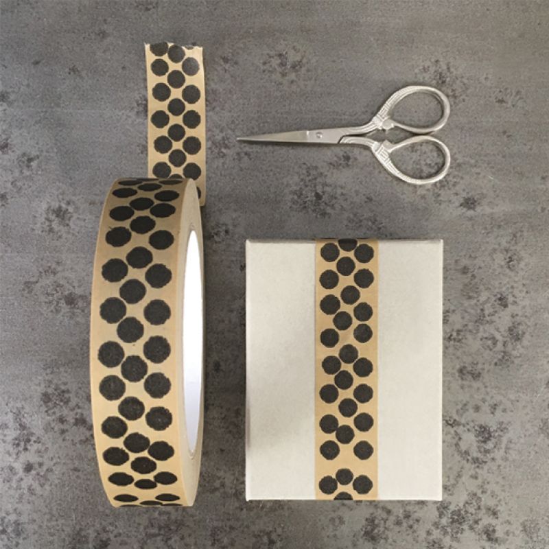 Wide brown tape-Black dots