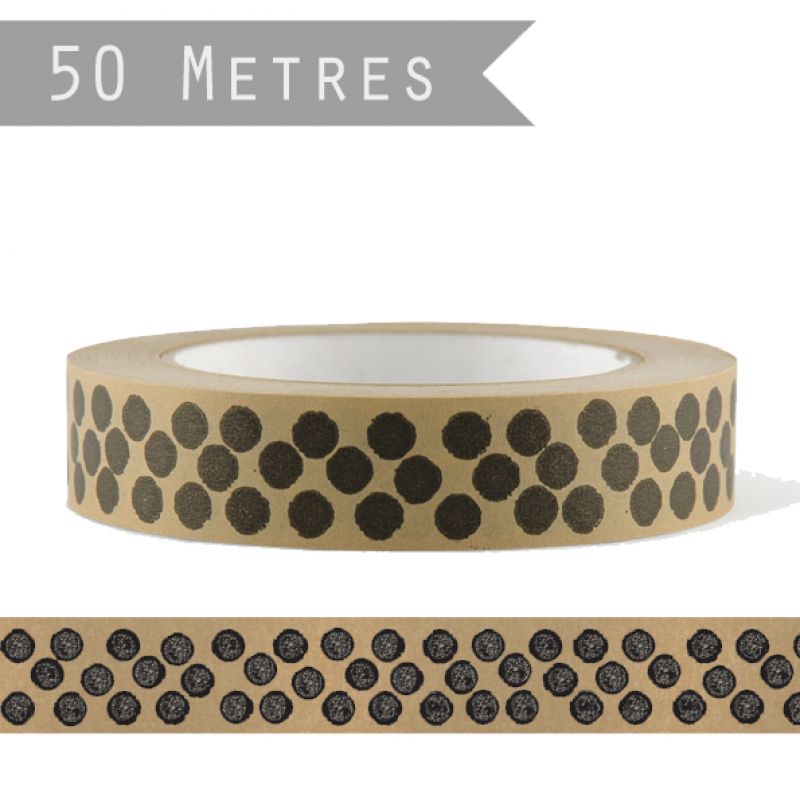 Wide brown tape-Black dots