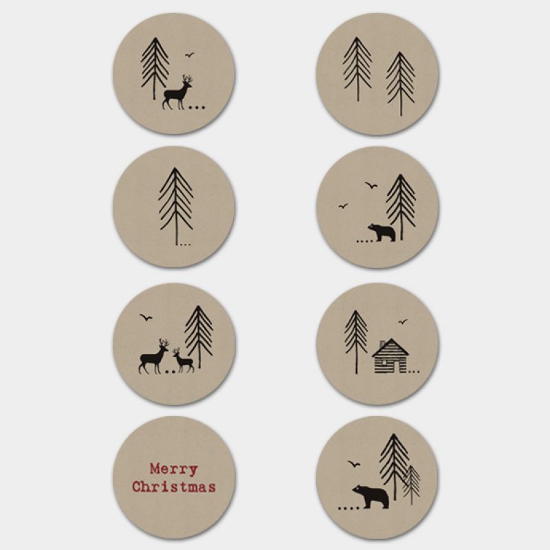 Sticker sheet  – Christmas forest  / Kraft (40)