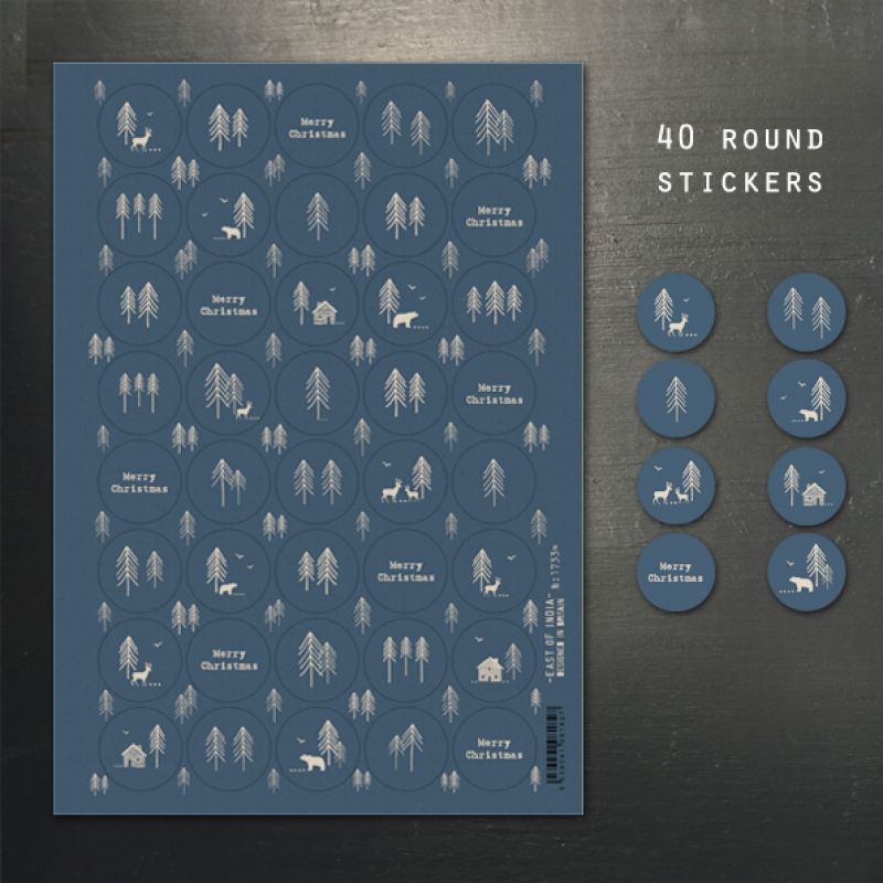 Sticker sheet  – Christmas forest  / Navy (40)