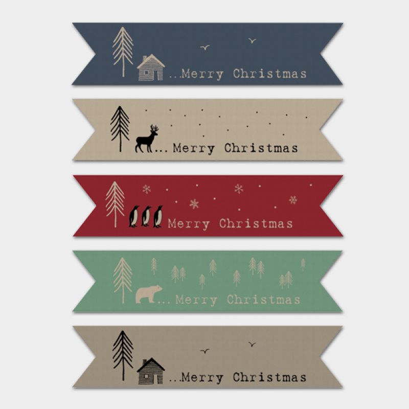 Sticker sheet-Kraft xmas ribbons (22)