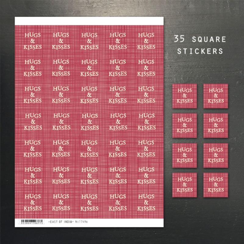 Sticker sheet red-Hugs & Kisses (35)