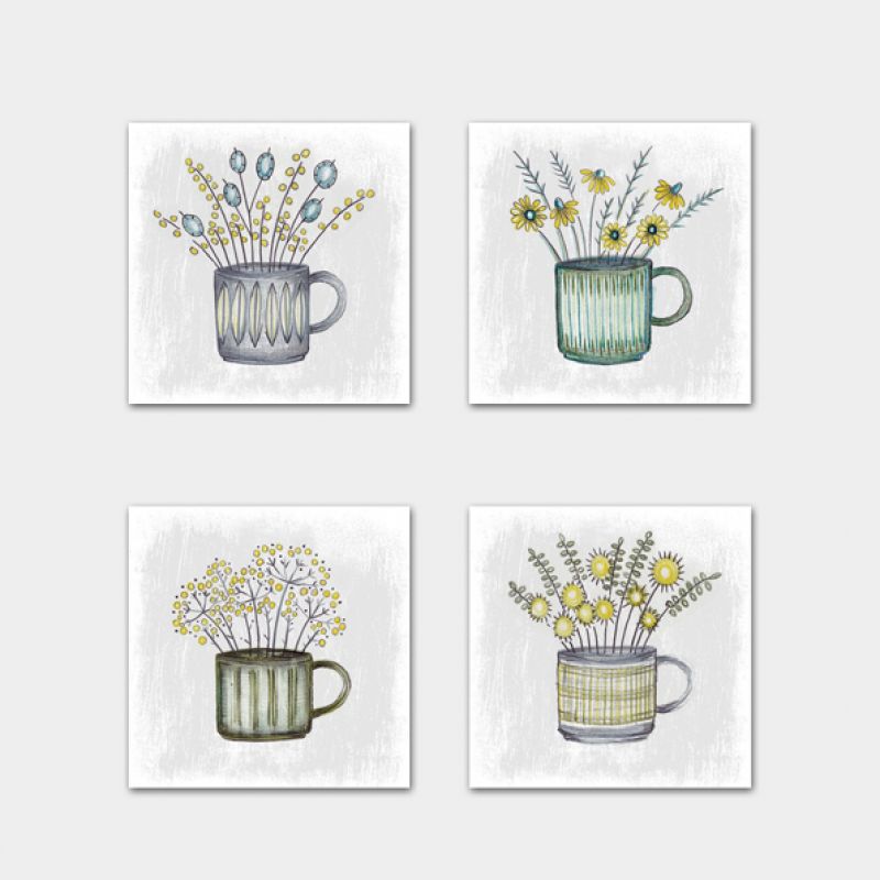 Sticker sheet-Flowers in mug (15)