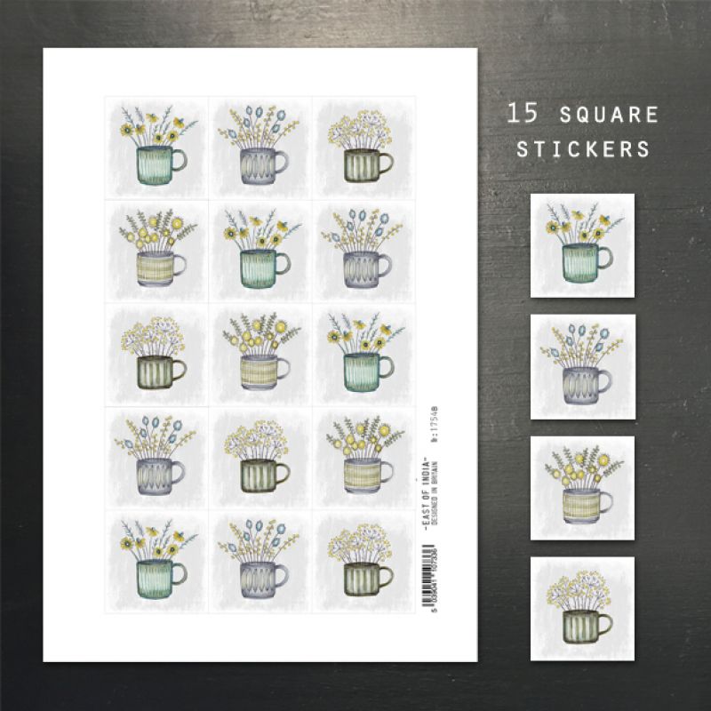 Sticker sheet-Flowers in mug (15)