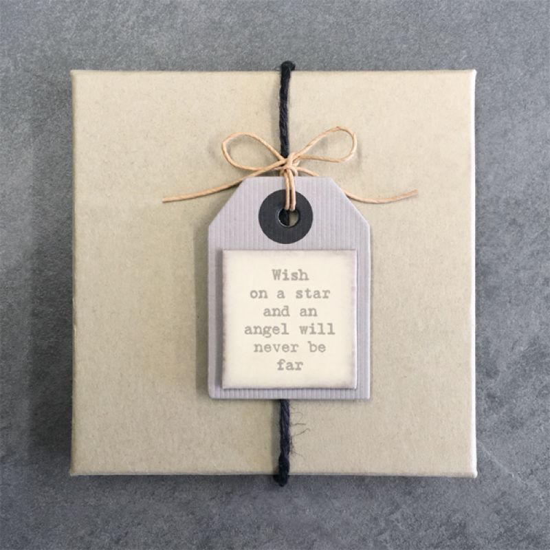 Single label-Wish on a star and an angel Size: 6x0,03x4 cm