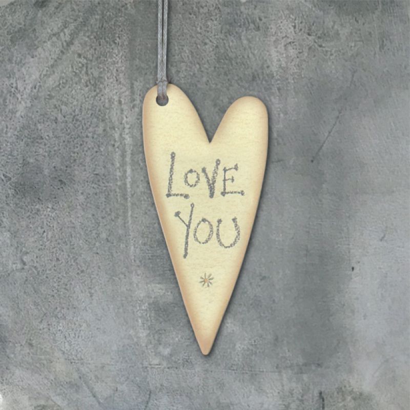 Cream heart tag-Love you