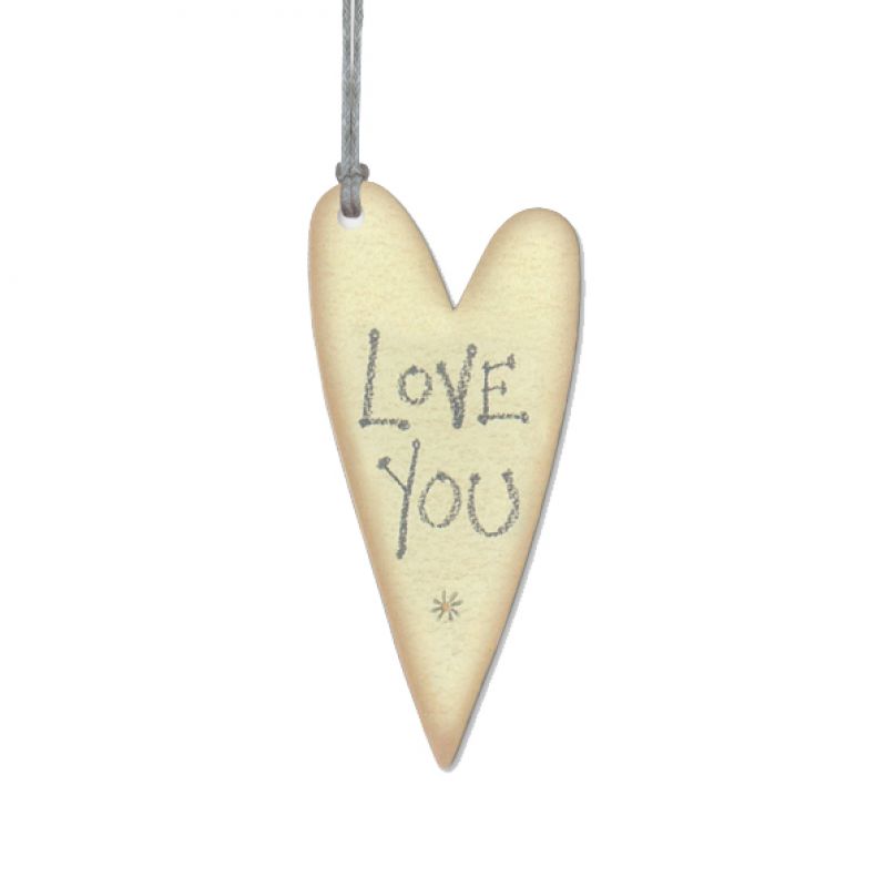 Cream heart tag-Love you