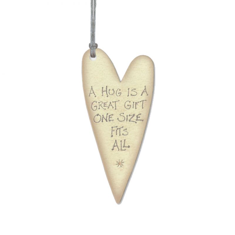 Cream heart tag-Hug is a great gift