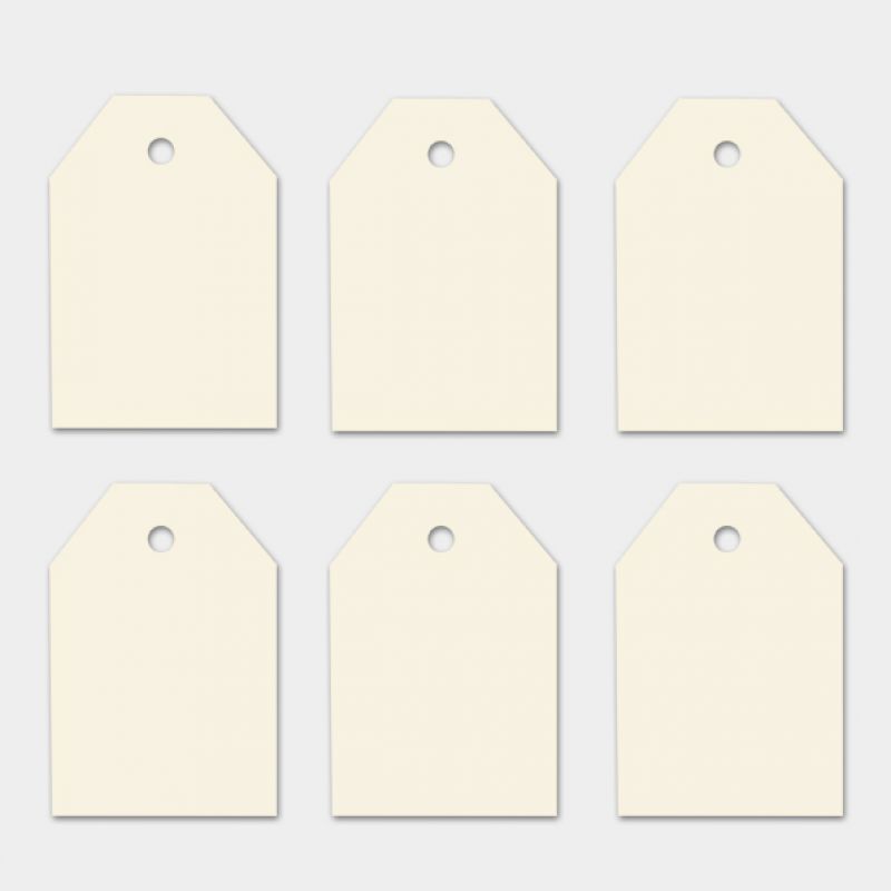 Six luggage labels - Small cream 