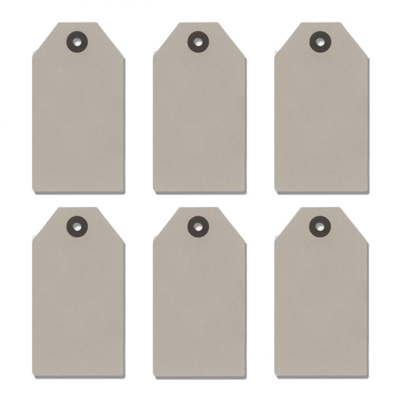 Six luggage labels - Large grey