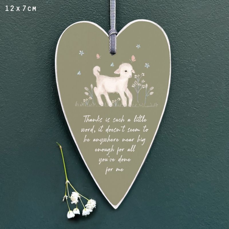 Meadow friends heart tag-Lamb