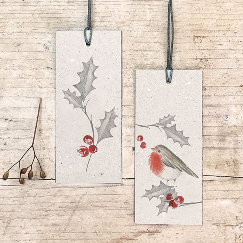Birds & berry tag-Holly
