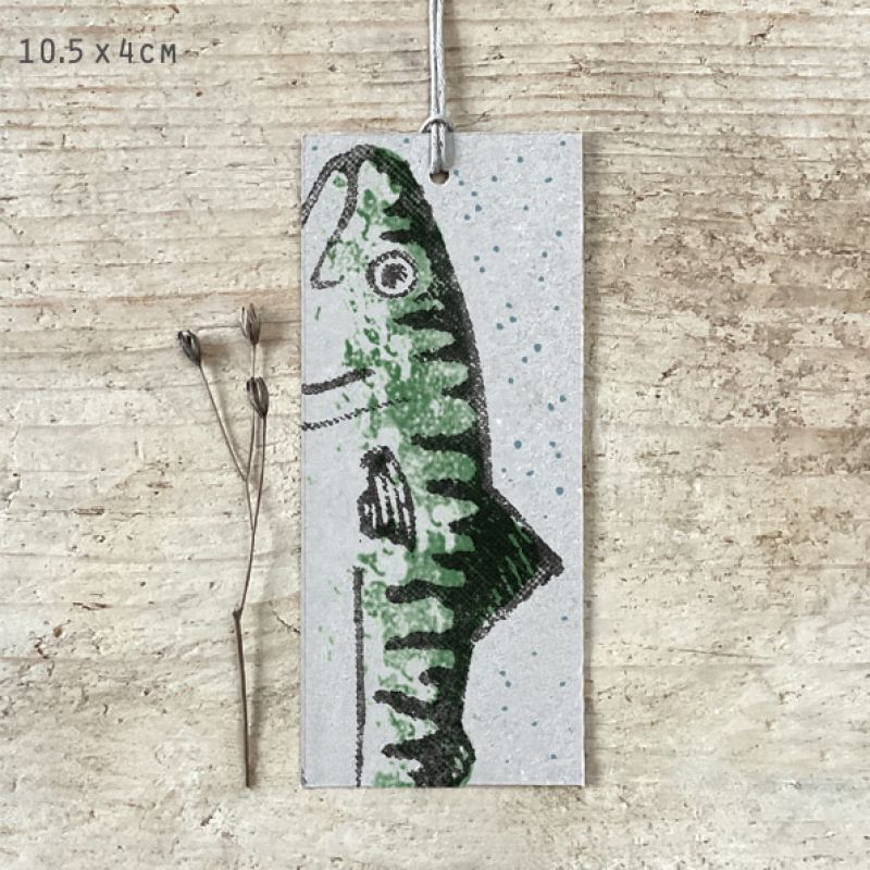 Wood block tag-Fish