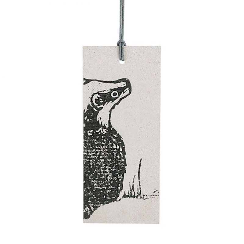 Wood block tag-Badger