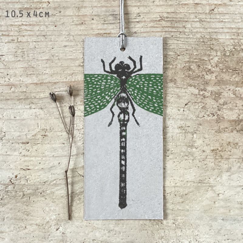 Wood block tag-Dragonfly