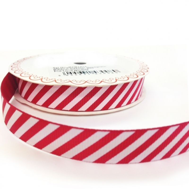 25 meter Candy Cane Red/White 16mm Ribbon
