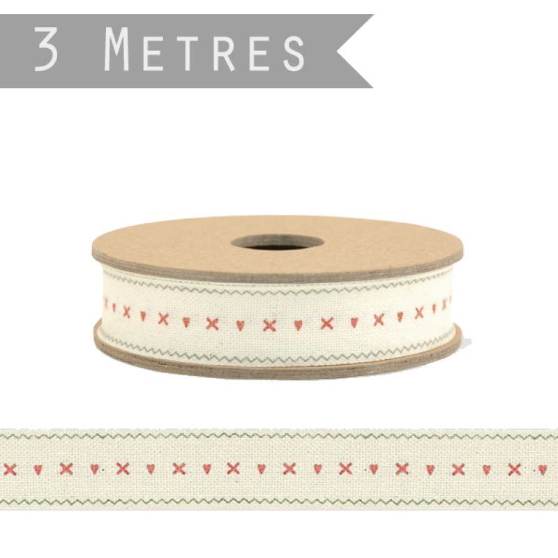 Κορδέλα 3μ. - Μικρές καρδιές & Χ