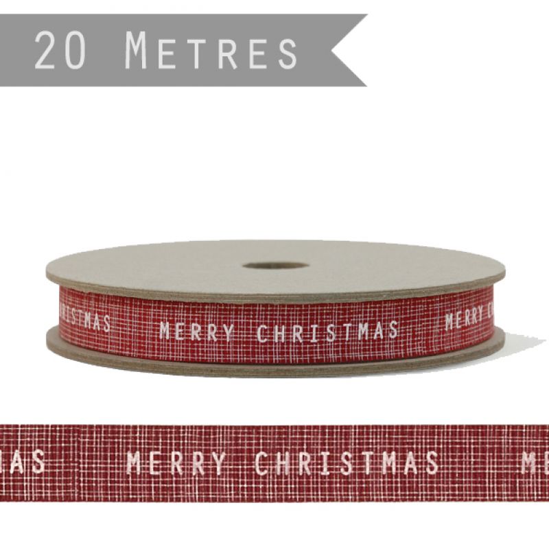 20m geometric ribbon– Merry Christmas