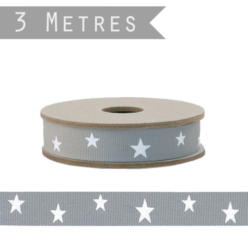 3m Geometric ribbon-Stars/Grey