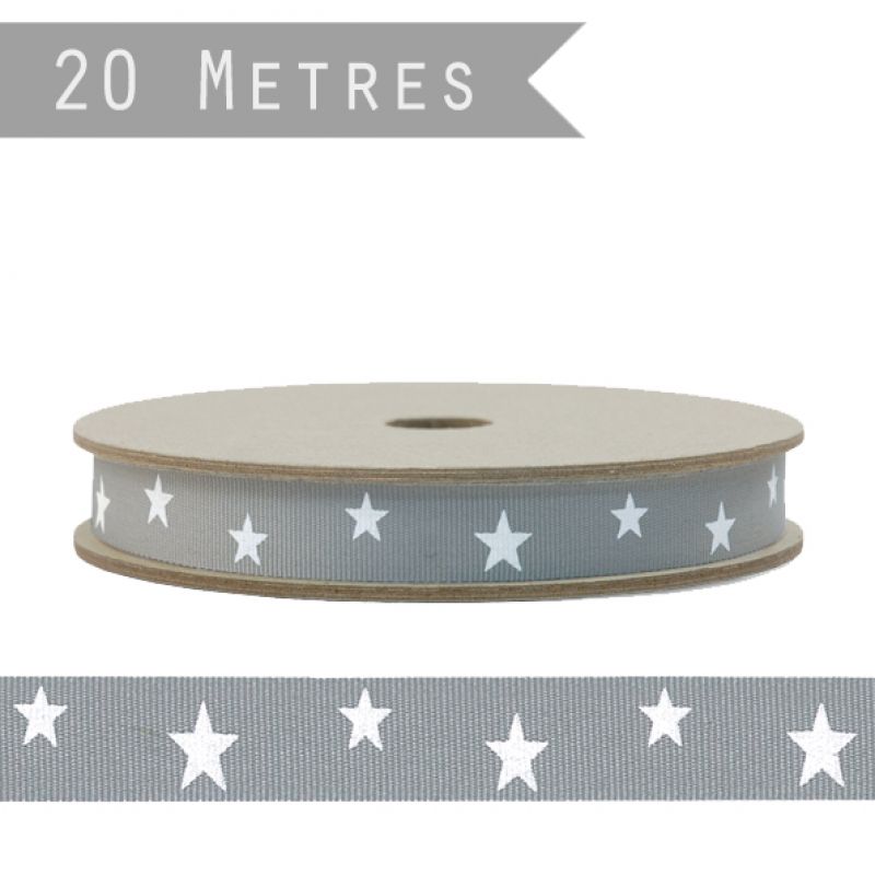 20m Geometric ribbon-Stars/Grey