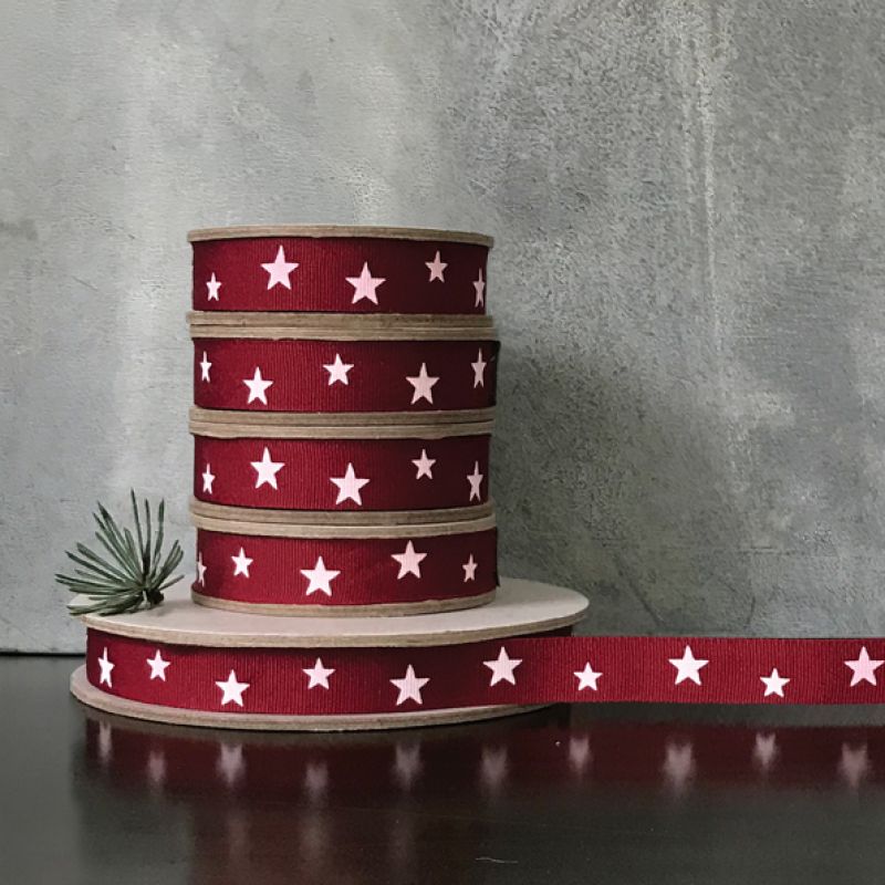 Κορδέλα 20μ. - Κόκκινη με Αστέρια