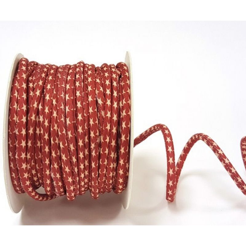 Κορδόνι 10μ. σωλήνας Αστέρια κόκκινο 5χιλ.