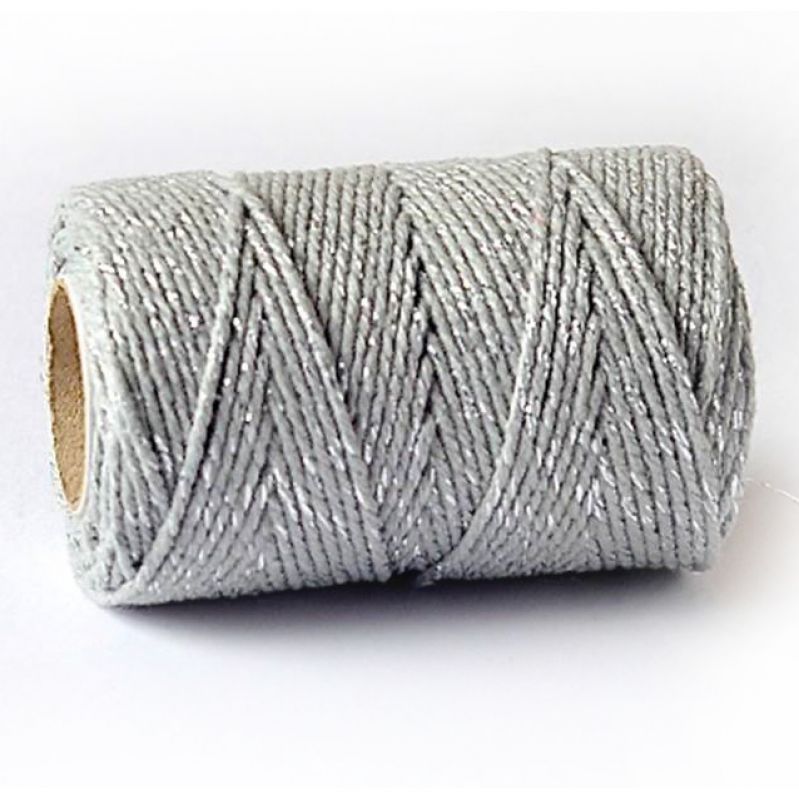 Silver Sparkle Cotton Bakers Twine x 100m