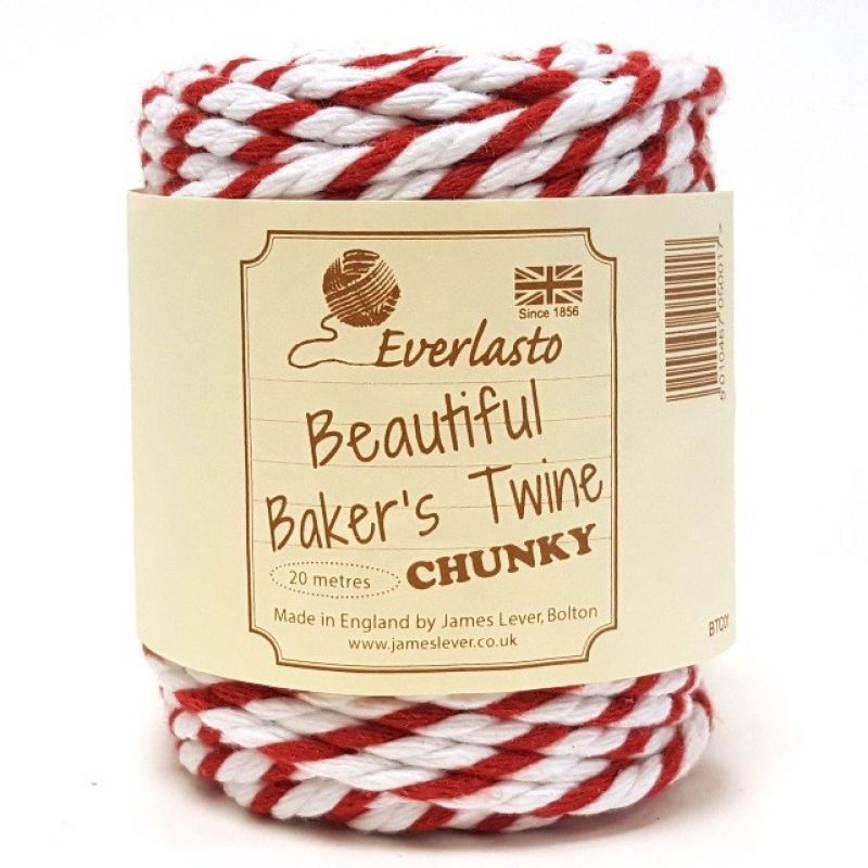 Red & White 3ply/5mm Chanky Bakers Twine x 20m
