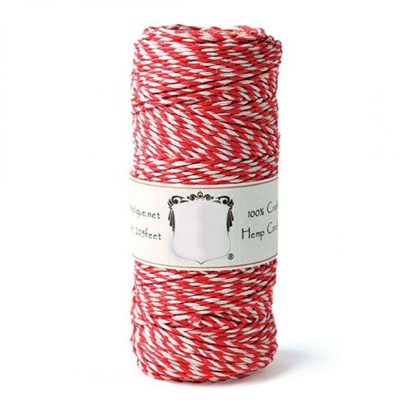 Red & White 20lb Hemp Cord Spool  x 62.5mtr