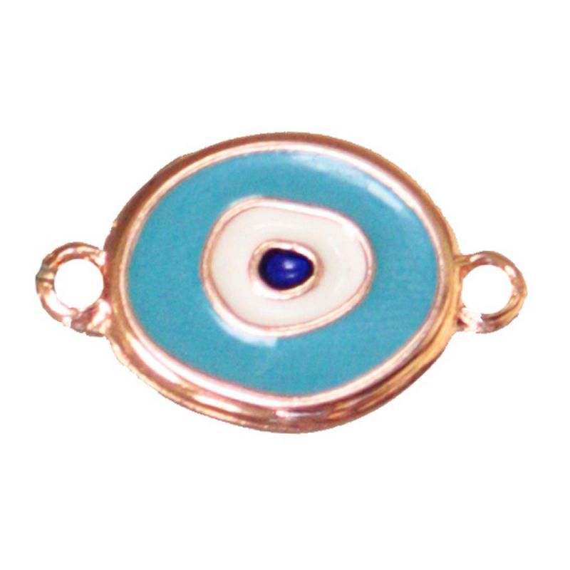 Evel eye 2,5cm 2 rings - pink gold