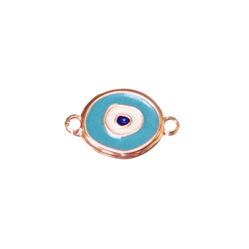 Evel eye 2,5cm 2 rings - pink gold