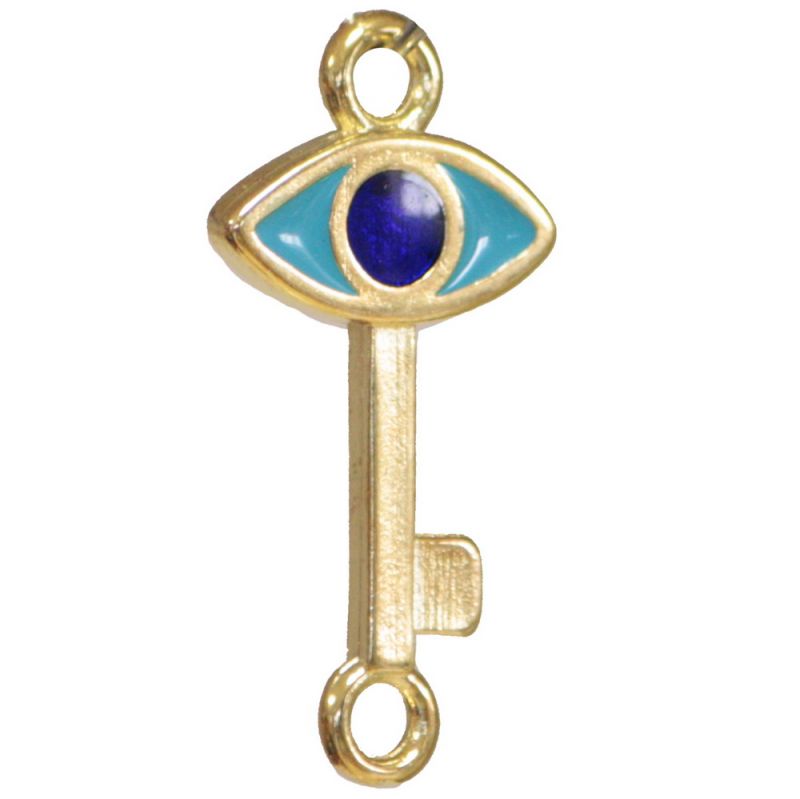 Key with evil eye - gold