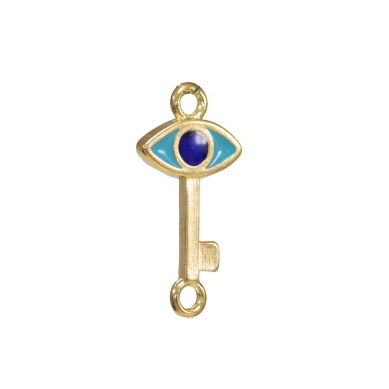 Key with evil eye - gold