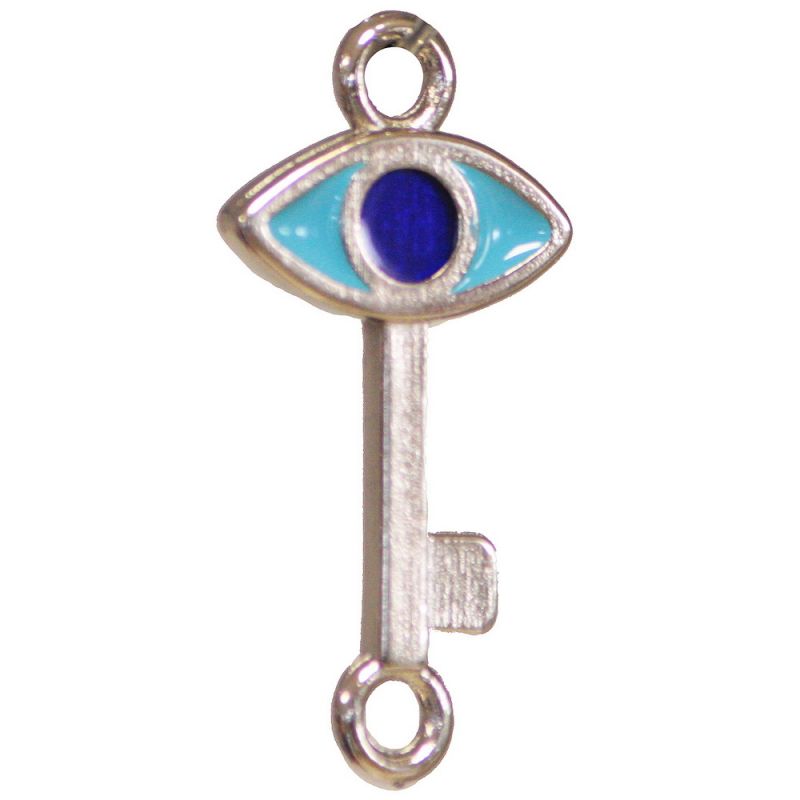Key with evil eye - silver
