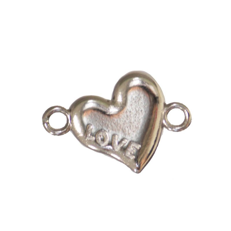 Pebble Heart LOVE - silver