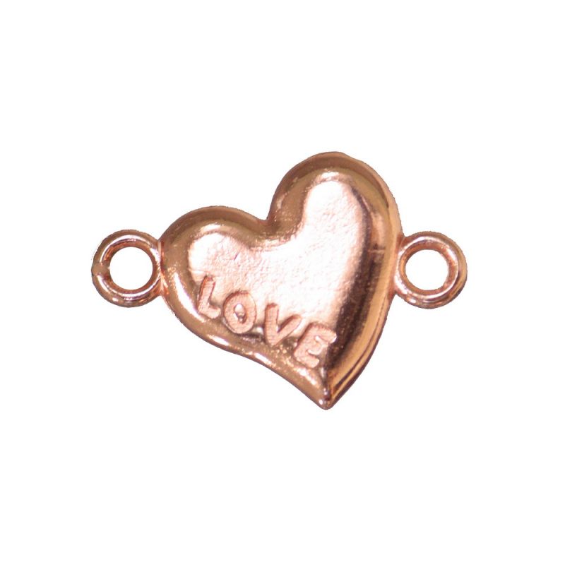 Pebble Heart LOVE- pink gold